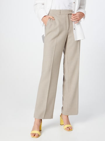 s.Oliver BLACK LABEL Regular Trousers with creases in Beige: front