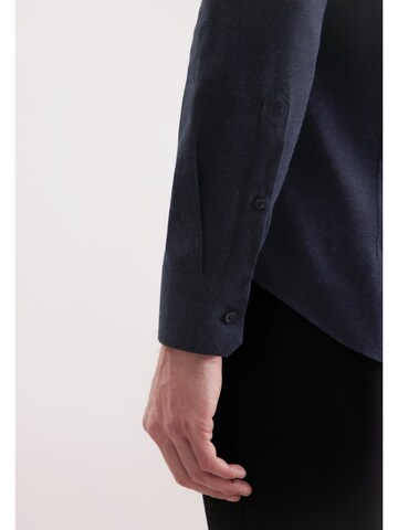 SEIDENSTICKER Slim fit Business shirt 'SMART FLANNELS' in Blue