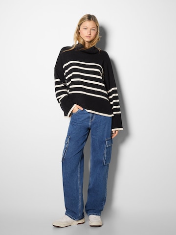 Bershka Wide leg Cargo Jeans in Blue