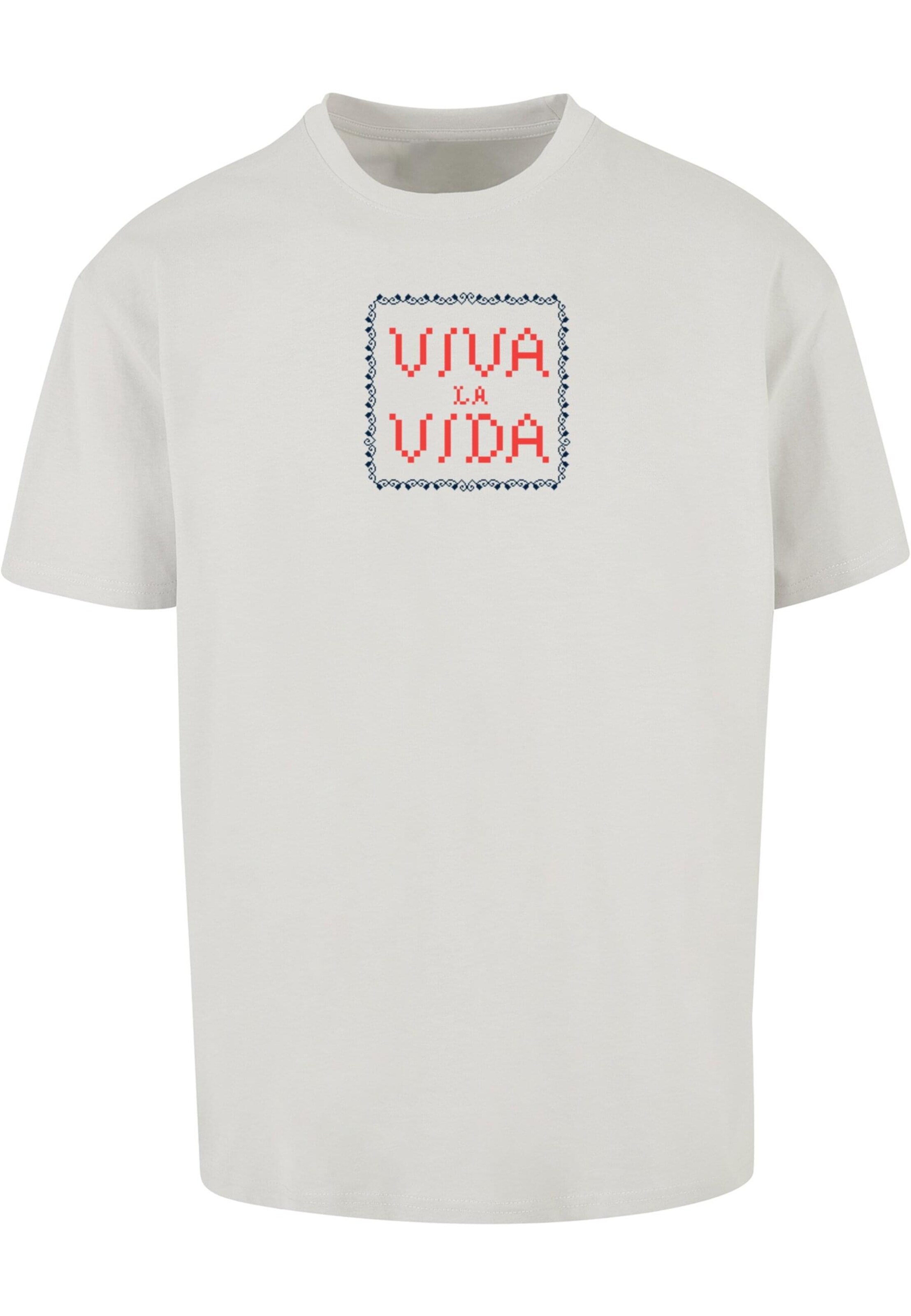 Merchcode T-Shirt 'Viva La Vida' in Grau: Vorderseite