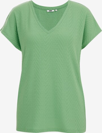 T-shirt WE Fashion en vert : devant