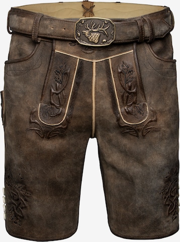 SPIETH & WENSKY - Regular Calças tradicionais 'Excalibur' em castanho: frente