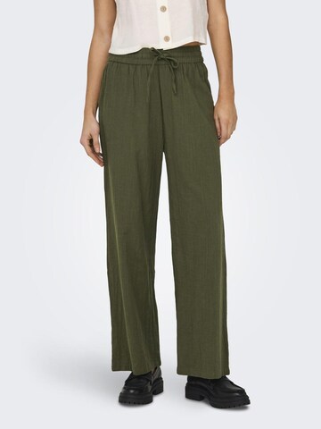 Wide Leg Pantalon 'ONLTIZANA' ONLY en vert : devant