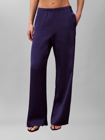 Calvin Klein Wide leg Trousers in Blue: front