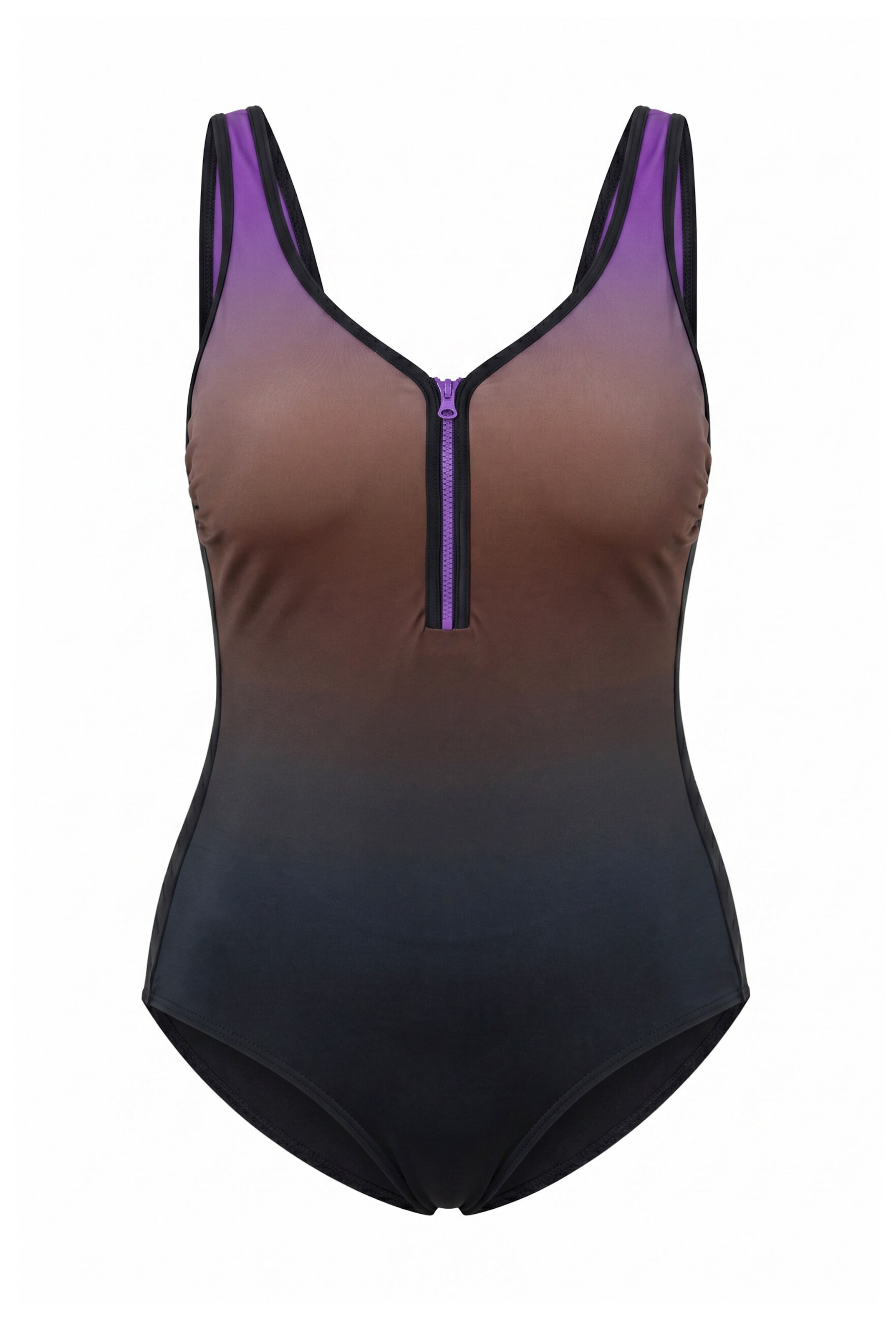 Ulla Popken Bustier Badeanzug in Braun: Vorderseite