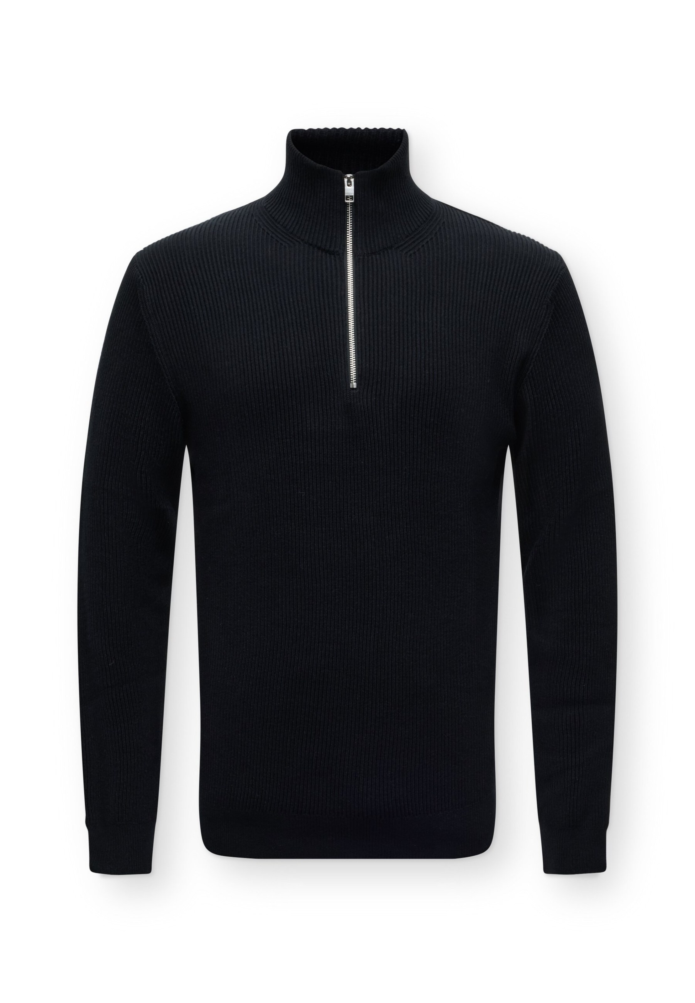 JACK & JONES Pullover 'JJEPERFECT' in Schwarz: Vorderseite