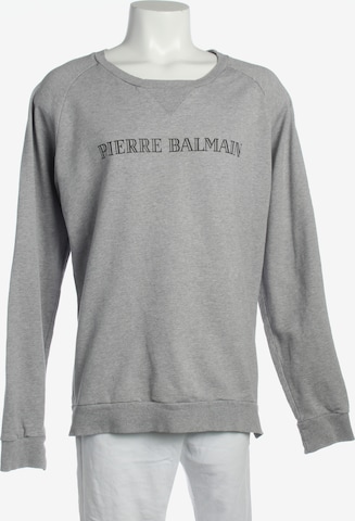 Balmain Sweatshirt / Sweatjacke L-XL in Grau: Vorderseite