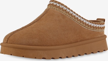 Van Hill Hausschuh 'Penelope' in Braun: Vorderseite