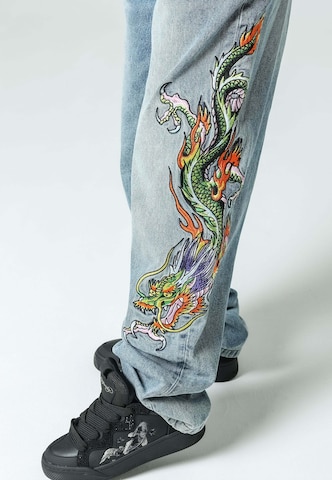 Loosefit Jean 'Crawling Dragon' Ed Hardy en bleu