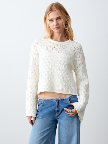 Pull-over 'Choco' MANGO TEEN en blanc : devant