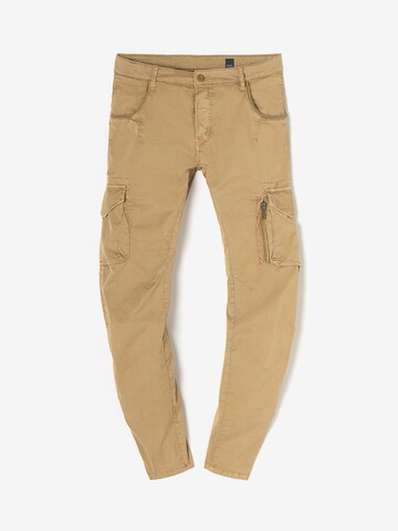 Pantalon cargo Le Temps Des Cerises en beige : devant