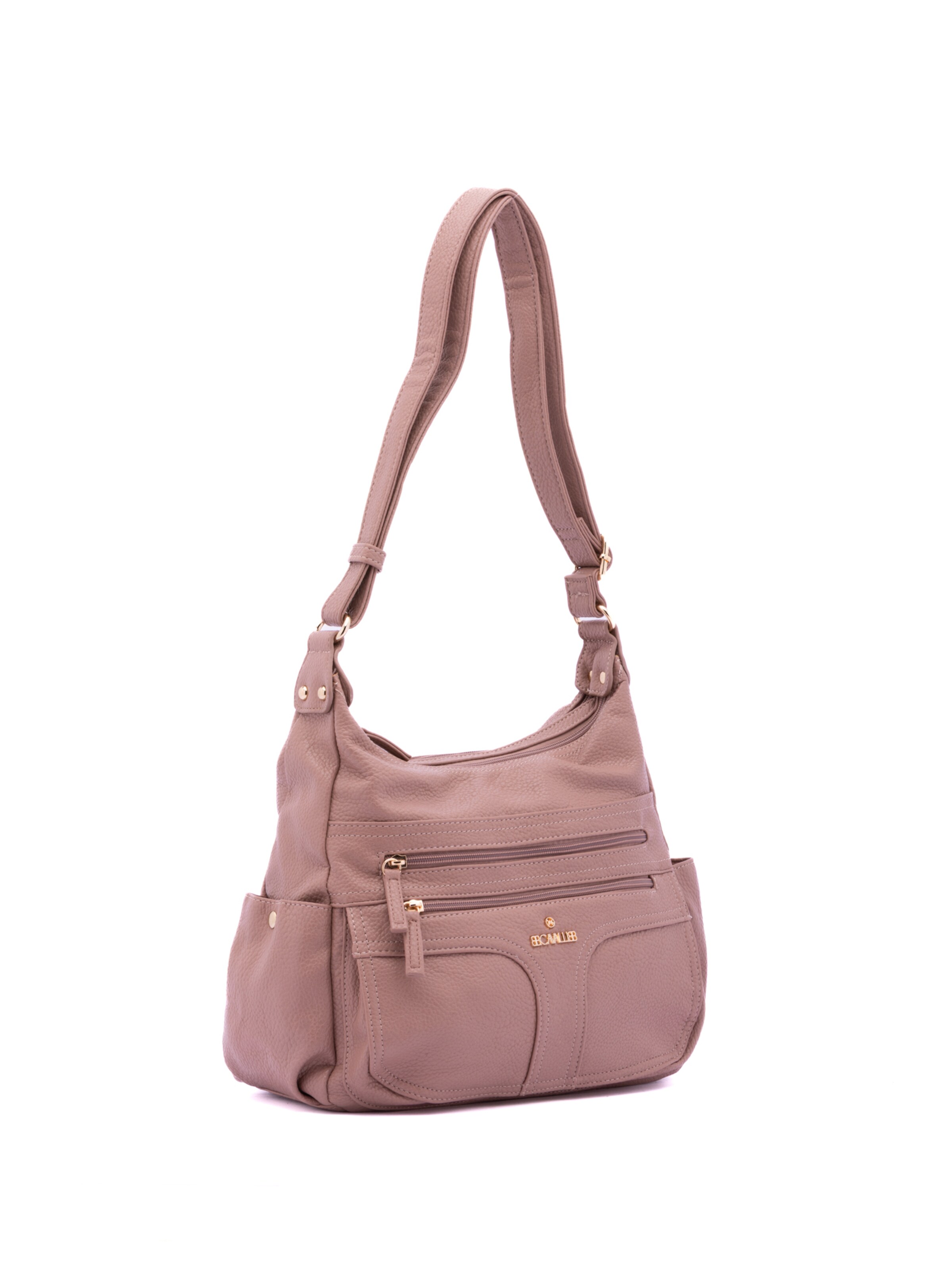 Borsa a spalla 'Borsa a Spalla Donna Ecopelle - Zip e Tasche Multiple' di B. Cavalli in rosa