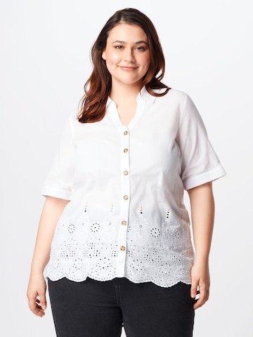 Zizzi Blouse 'MAGNES' in Wit: voorkant