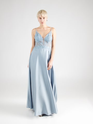 Robe de soirée Laona en bleu : devant