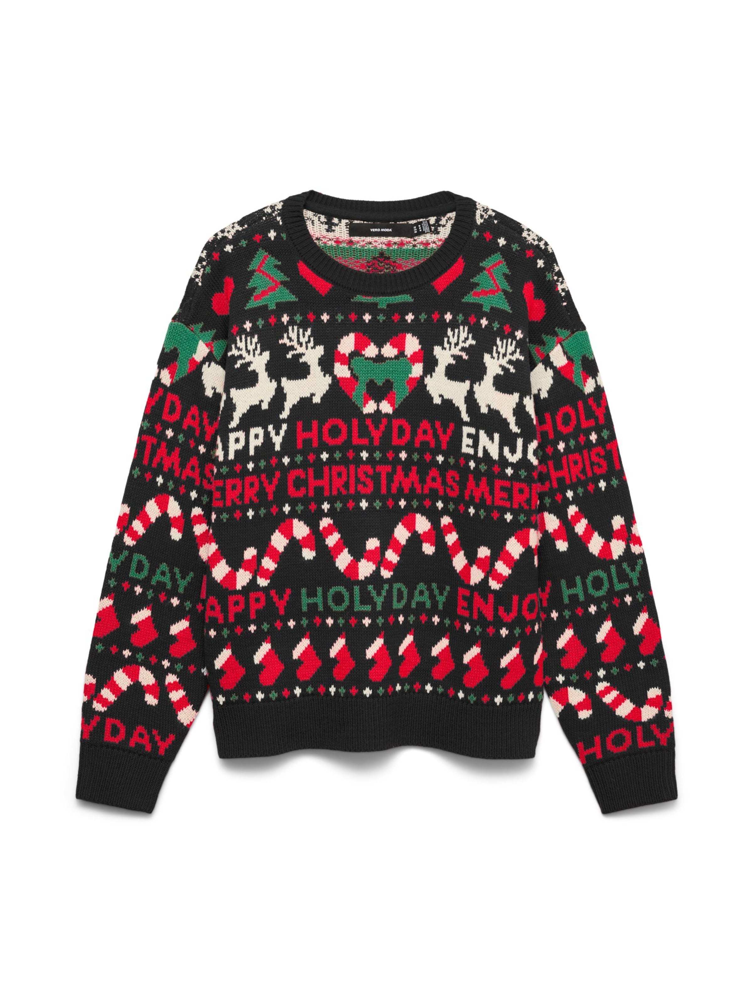 Pullover 'VMXmas' di VERO MODA in nero: frontale