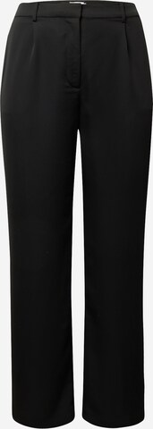 Calvin Klein Curve Wide leg Pleat-Front Pants in Black: front