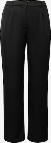 Calvin Klein Curve Wide leg Bandplooibroek in Zwart: voorkant