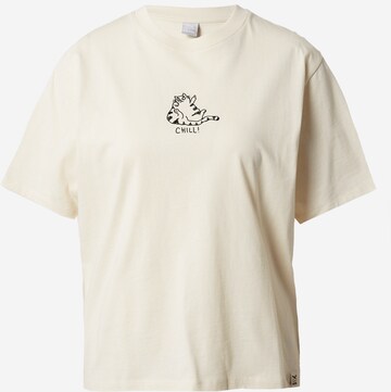 T-shirt 'Chilly Cat' Iriedaily en blanc : devant