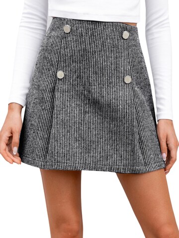 Cupshe Skirt 'Herringbone Button-Front' in Grey: front