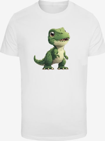 T-Shirt 'Süßer Grüner Dino' F4NT4STIC en blanc : devant