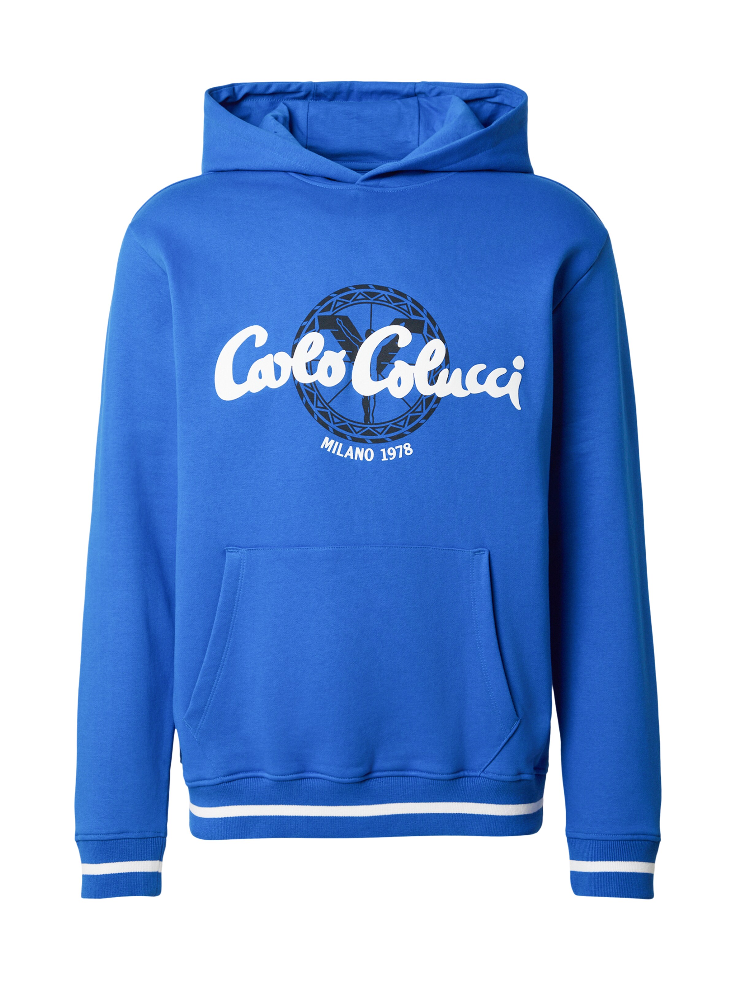 Carlo Colucci Sweatshirt i royalblå / sort / hvid, Produktvisning