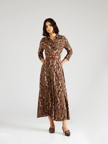 YAS Shirt Dress 'YASSAVANNA' in Brown