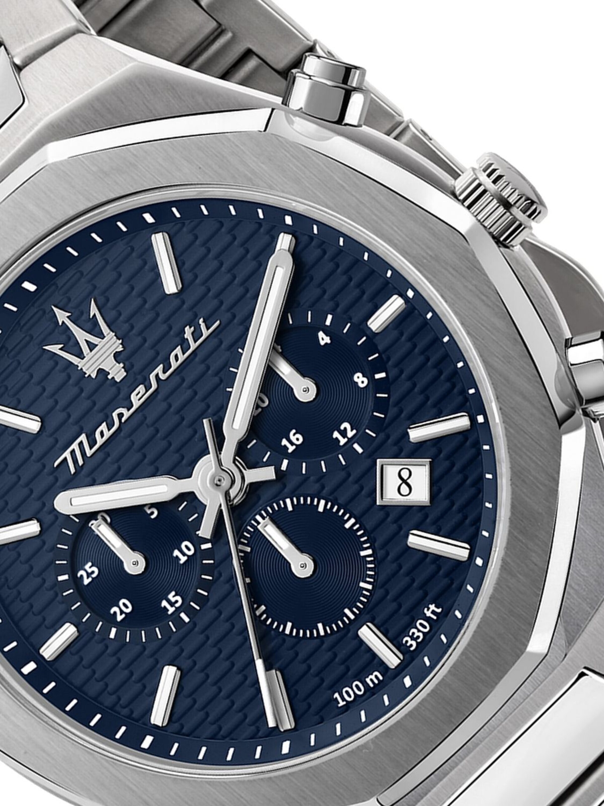 Montre à affichage analogique Maserati en argent