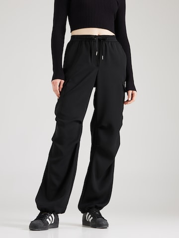 Regular Pantalon cargo 'Fluid' Summum en noir : devant