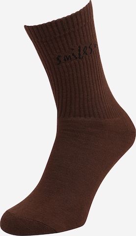 Smiles Socks 'Tino' in Brown: front