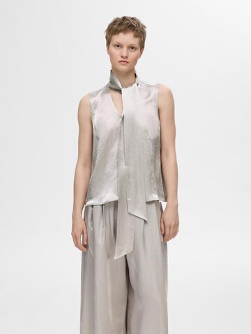 Chemisier 'SLFSELENE' SELECTED FEMME en gris : devant
