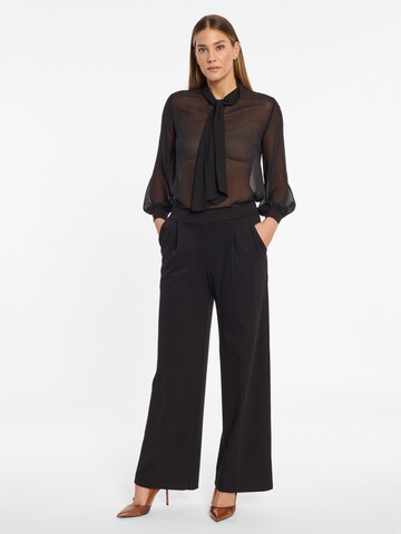 Ana Alcazar Bootcut Bandplooibroek 'Aila' in Zwart