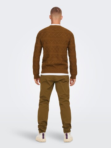 Only & Sons Sweater in Brown