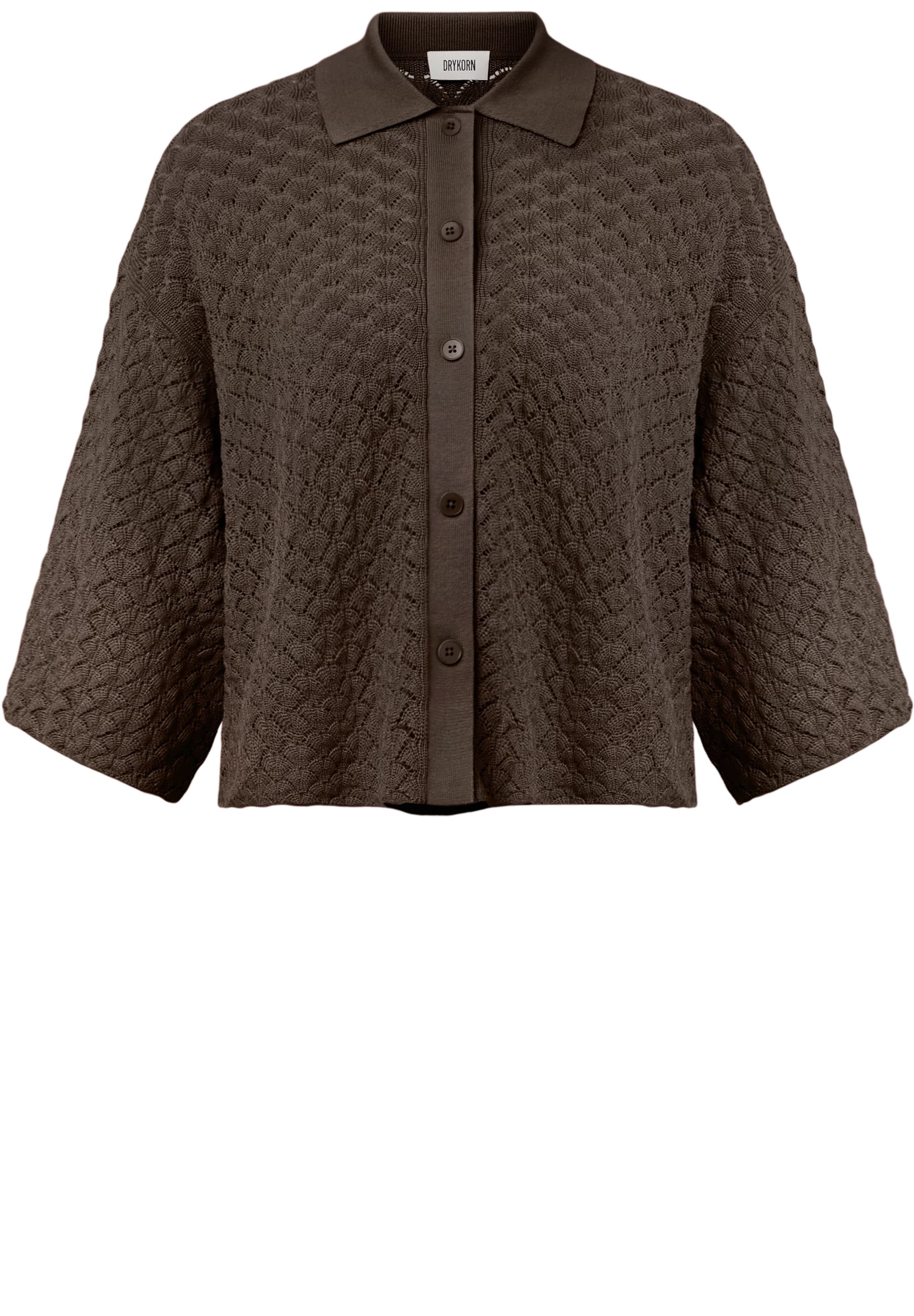DRYKORN Strickkjacke ' Loysia ' in Braun: Vorderseite
