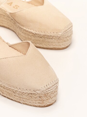 Sandalo con cinturino 'Alpargata Cuña 6 cm' di Alhamas in beige