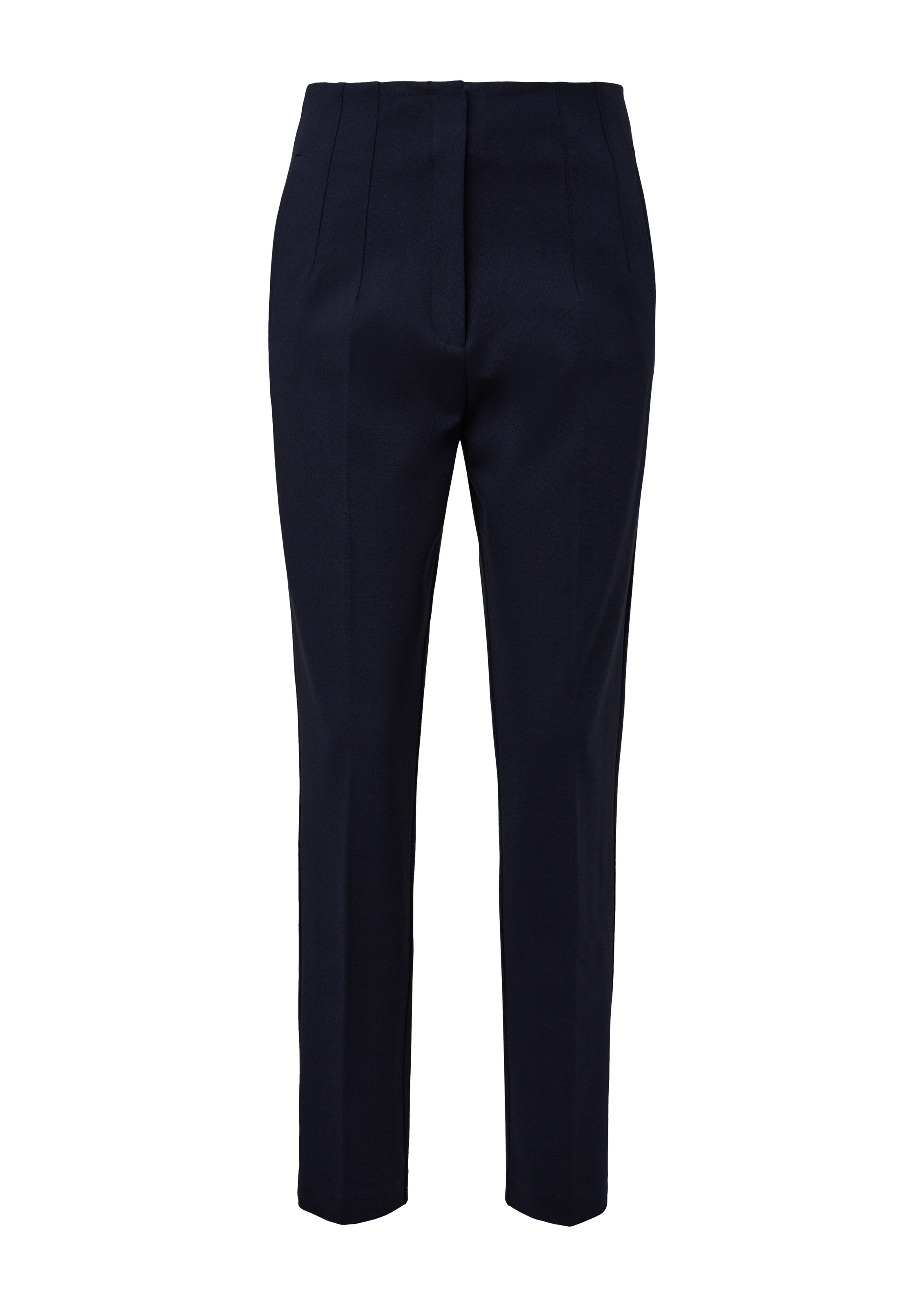 s.Oliver BLACK LABEL Tapered Pleat-Front Pants in Blue: front