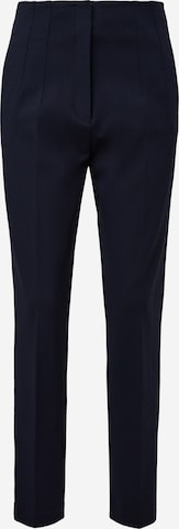 s.Oliver BLACK LABEL Tapered Pleat-Front Pants in Blue: front