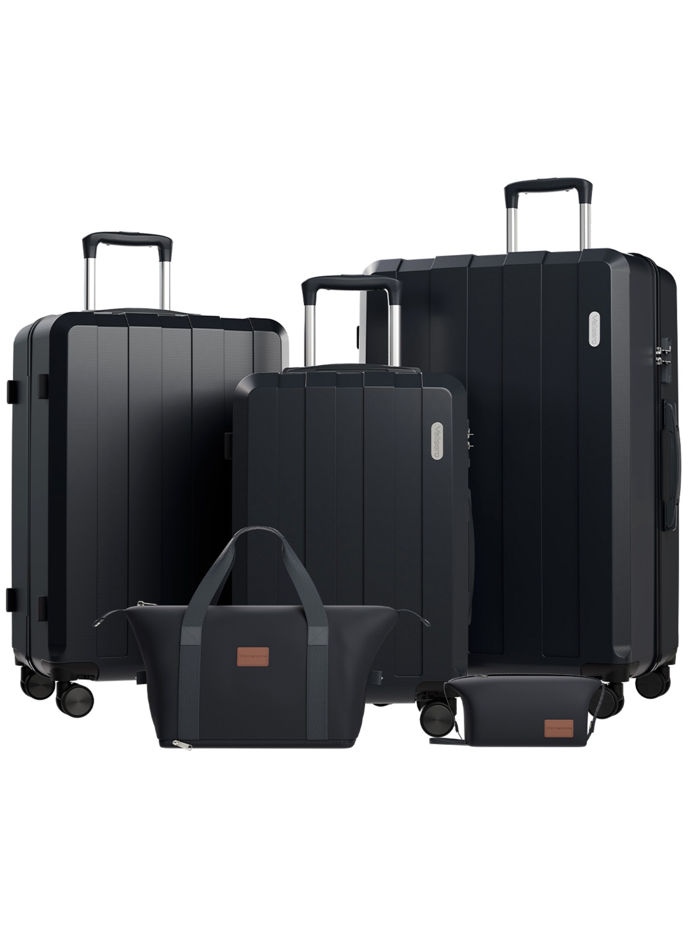 Vallsero Kofferset 'LG1 Skyline'‌‌‌‌‌ in Schwarz: Vorderseite
