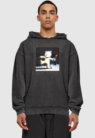 Merchcode Sweatshirt 'Molotov Teddy' in Zwart: voorkant