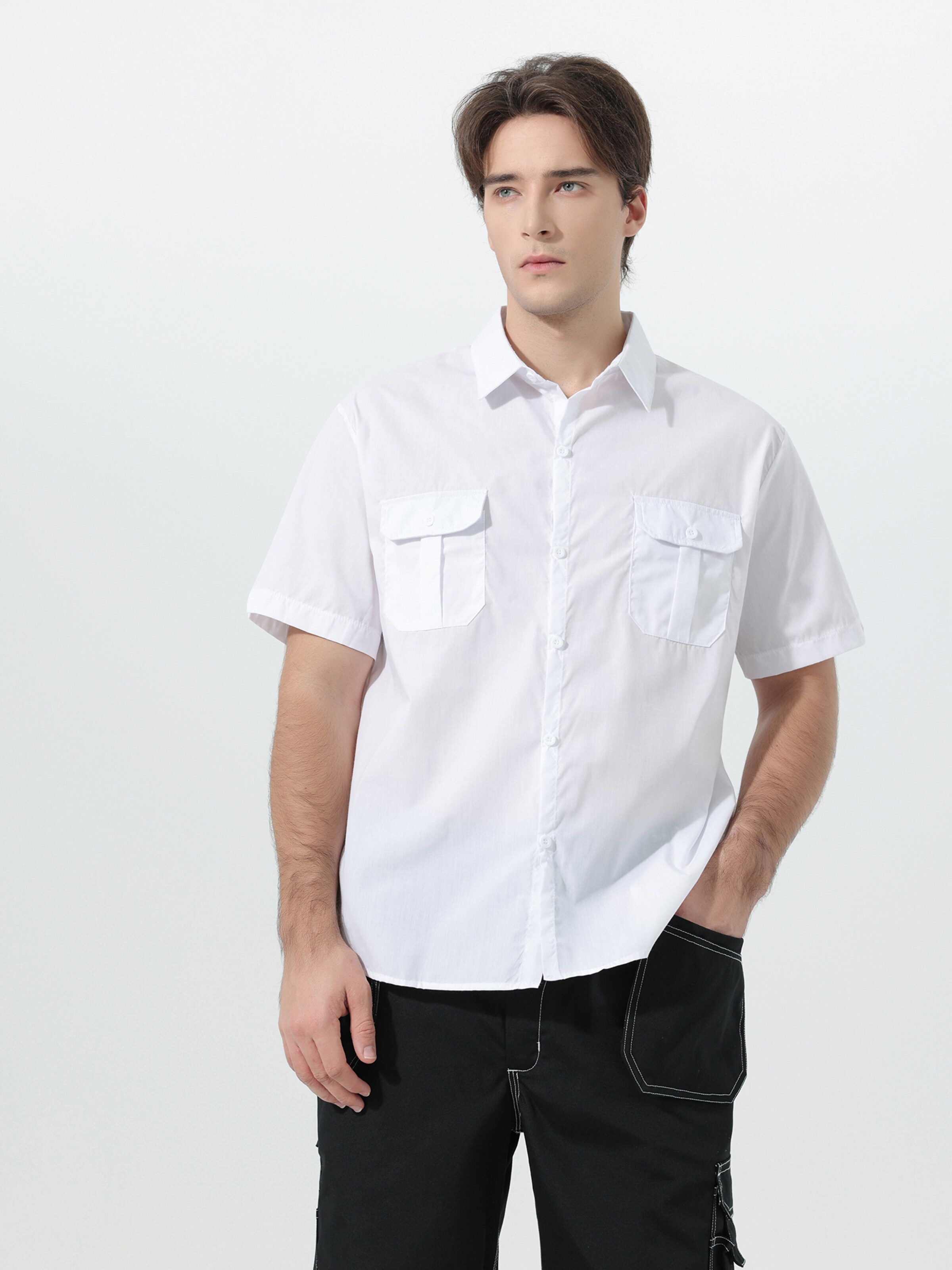 YOUTHUP Comfort fit Button Up Shirt 'Berchtesgaden' in White