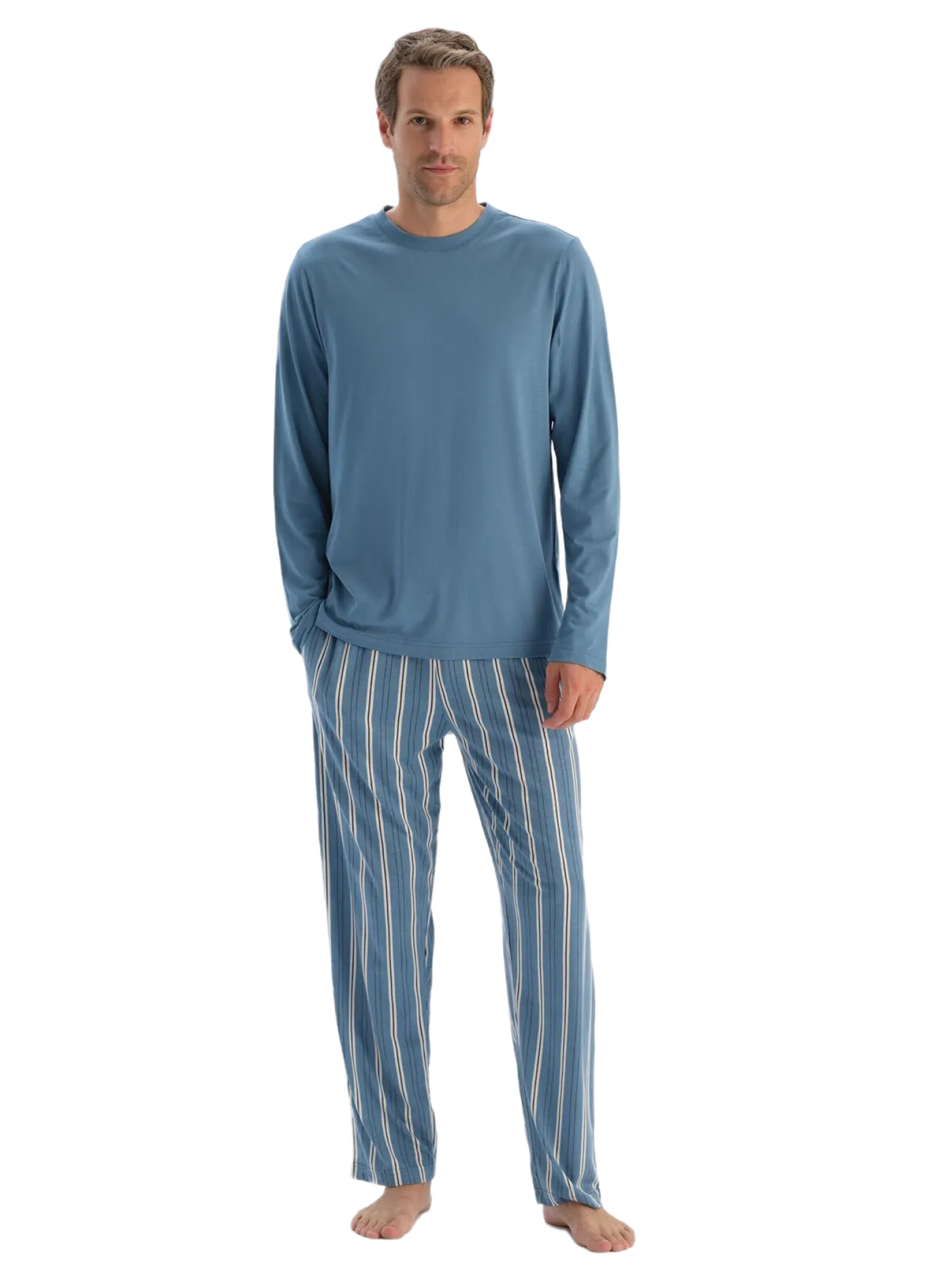 Dagi Pyjama lang in Blauw: voorkant
