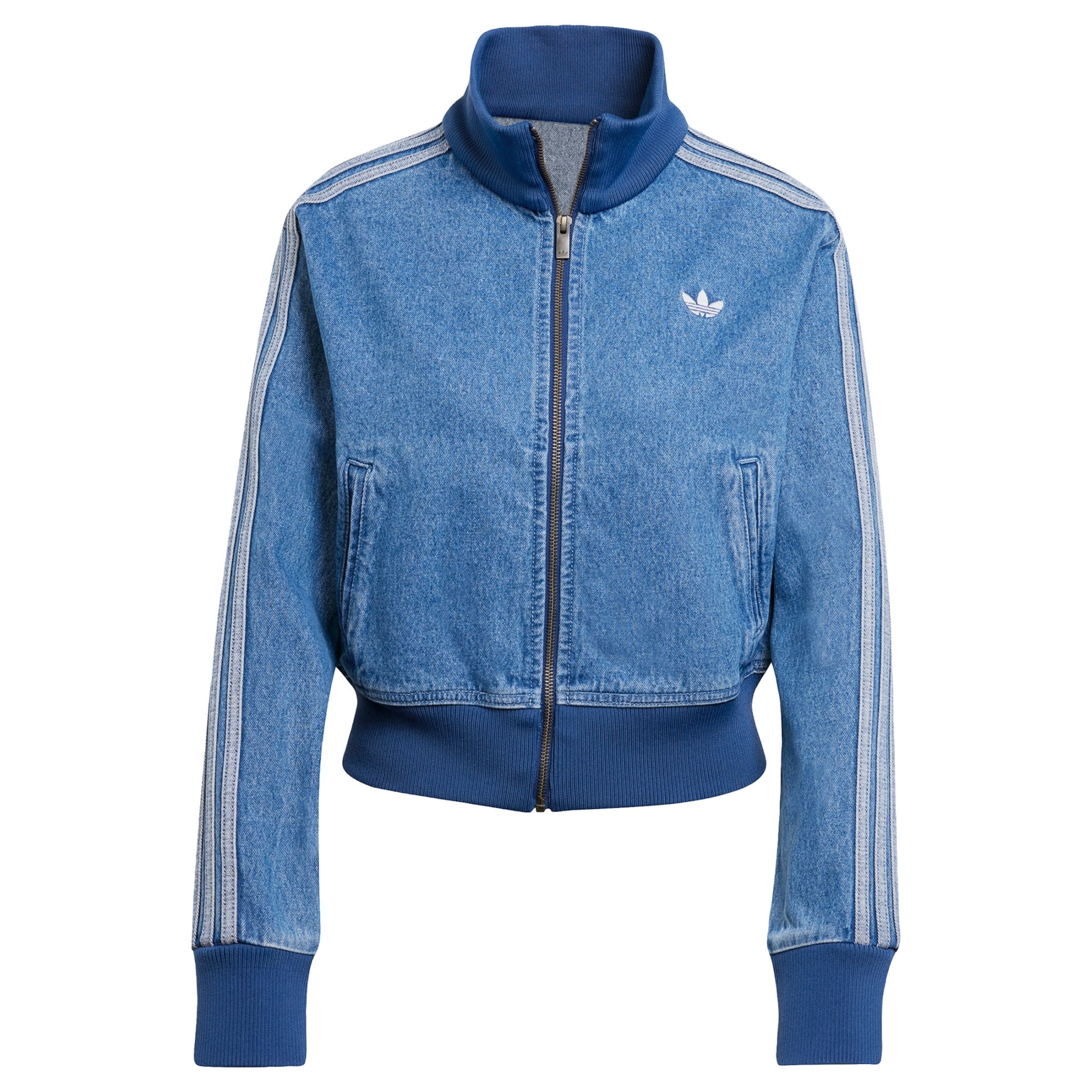 ADIDAS ORIGINALS Sweat jacket 'Adicolor Denim Track' in Blue: front