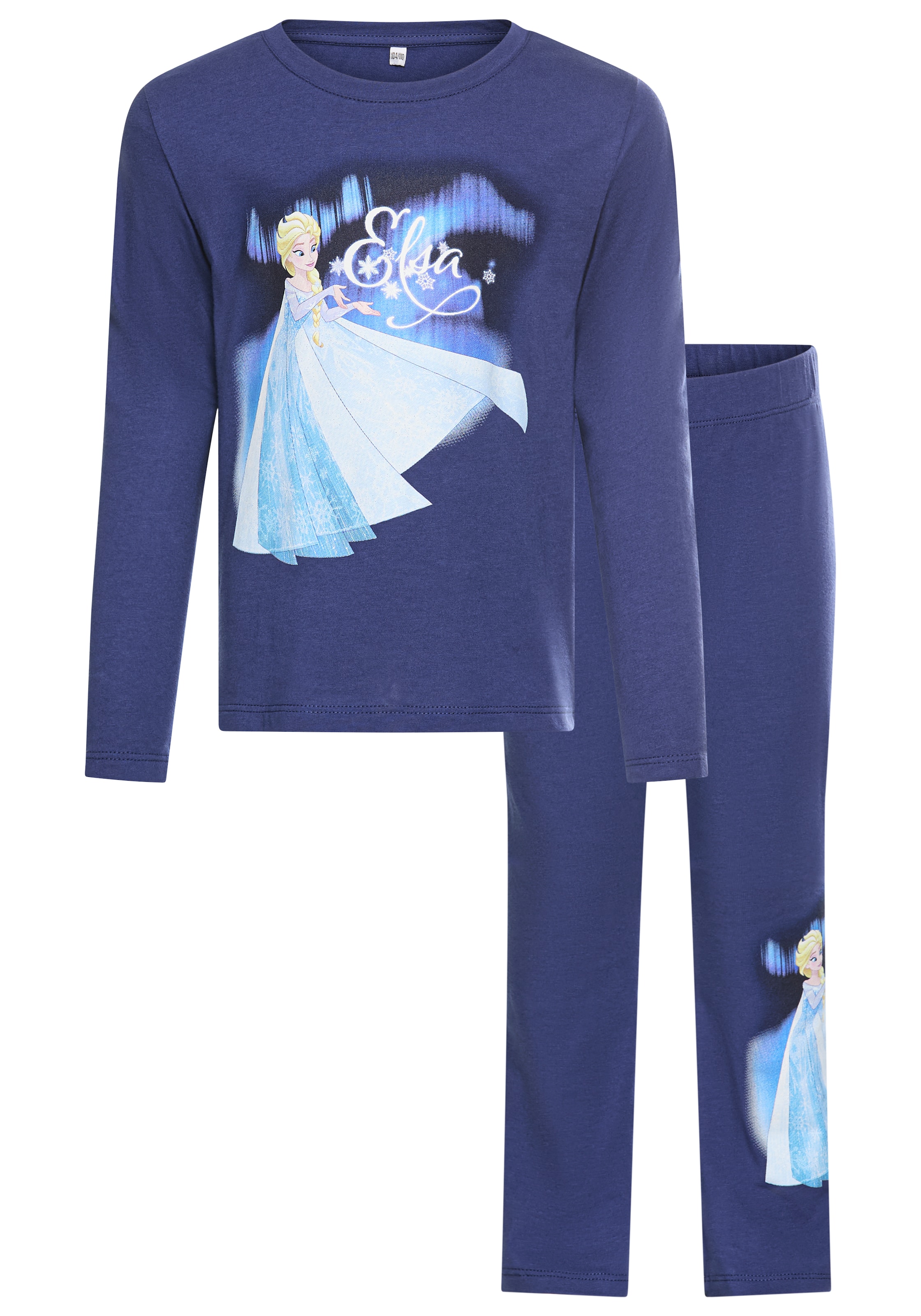 Kidsworld Set: Shirt und Leggings in Blau: Vorderseite