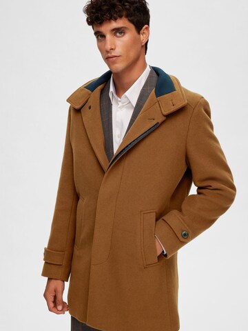 SELECTED HOMME Between-Seasons Coat 'Reuben' in Brown