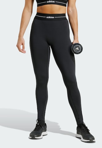 ADIDAS PERFORMANCE - Skinny Pantalón deportivo 'Hyperglam' en negro: frente