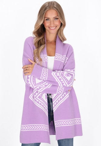 IZIA Gebreid vest in Lila: voorkant
