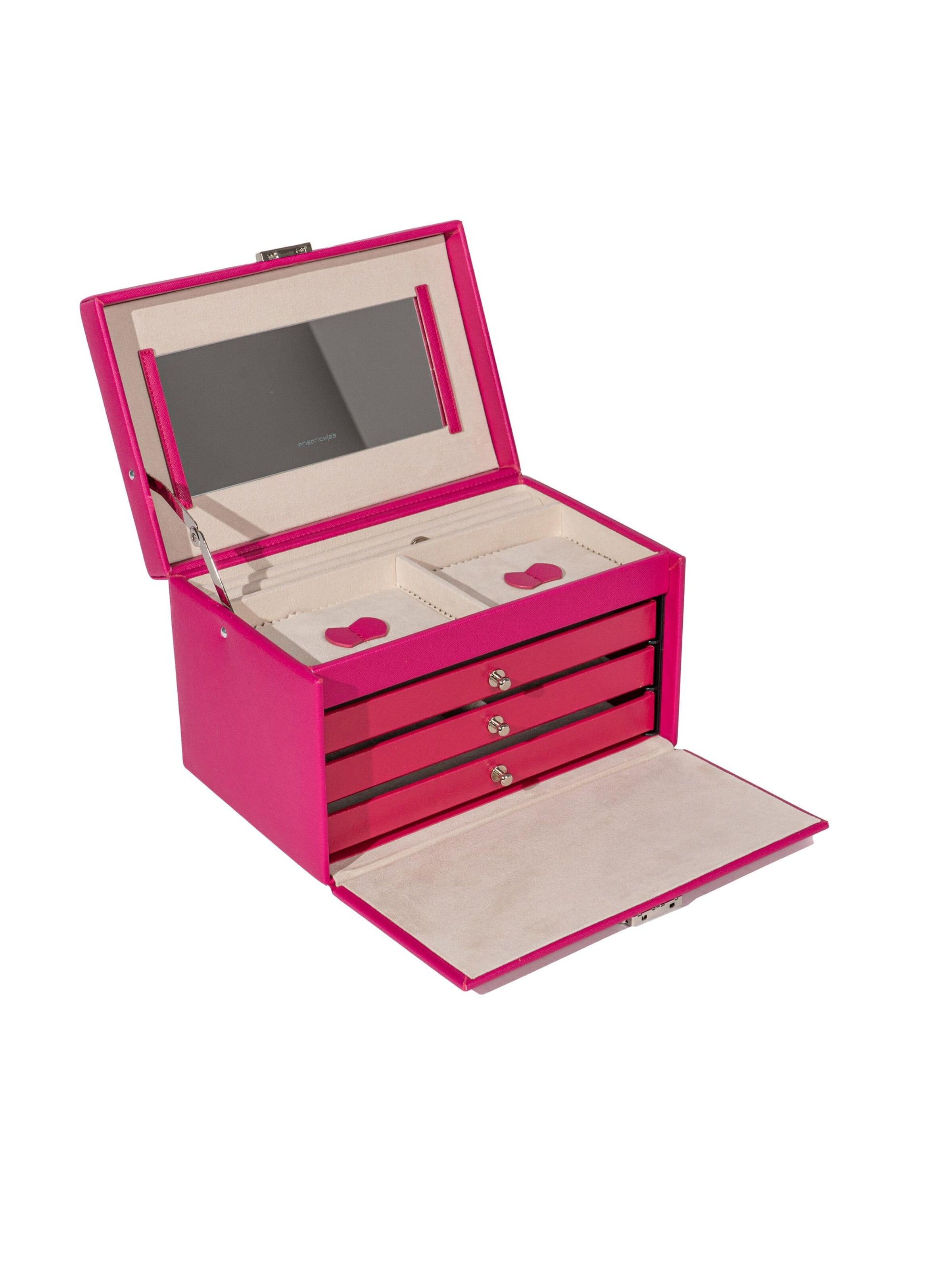 Friedrich23 Sieraden-bewaring 'JOLIE Schmuckkästchen - Kreuznarben Optik' in Roze