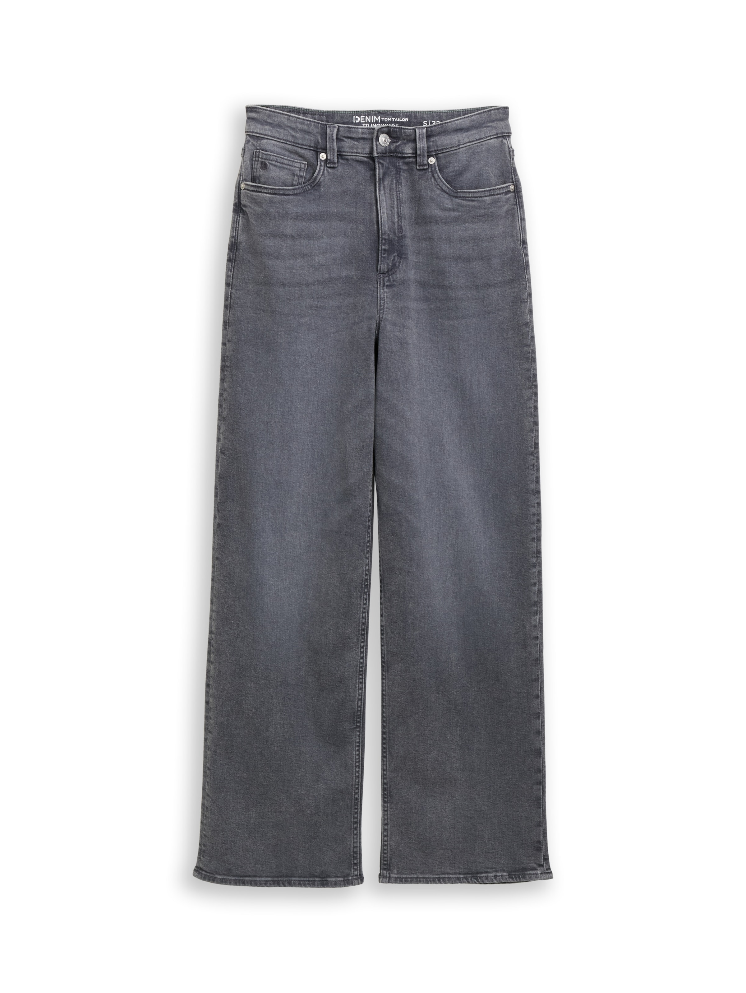 TOM TAILOR DENIM Wide leg Jeans 'LINOU' in Grey: front