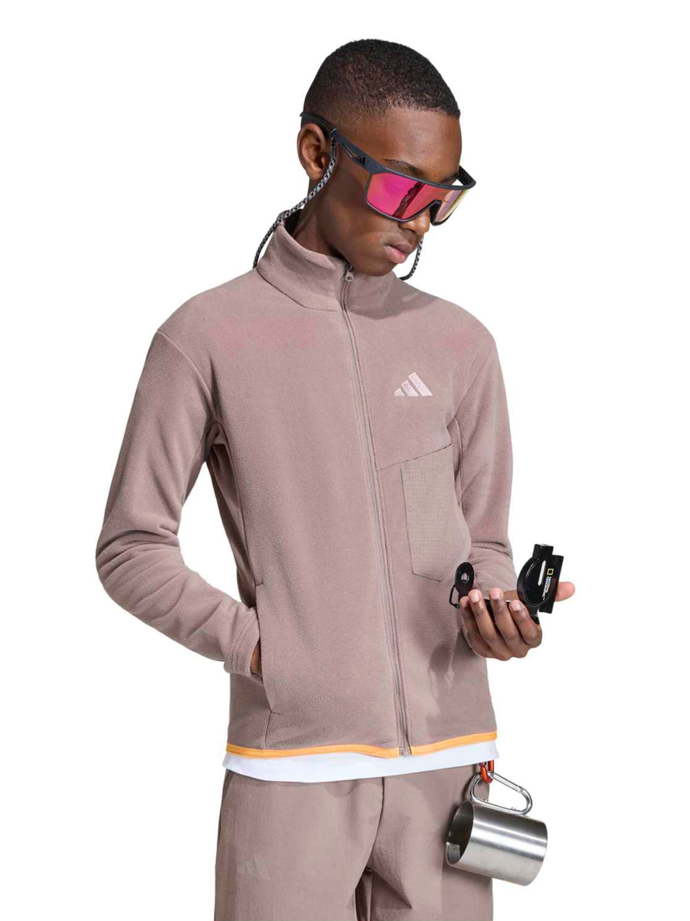 ADIDAS TERREX Λειτουργική ζακέτα φλις σε καφέ: μπροστά