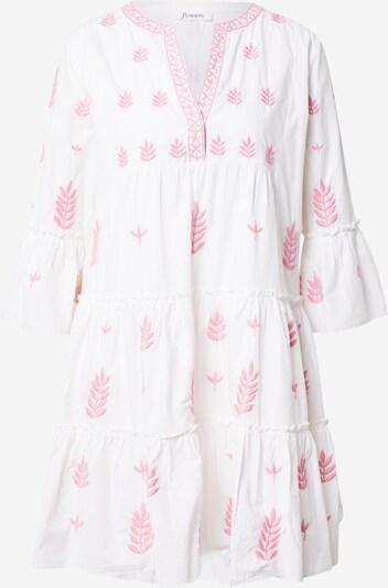Rochie tip bluză Flowers for Friends pe roz pal / alb, Vizualizare produs