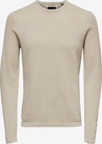 Only & Sons Sweater 'Panter' in Beige: front